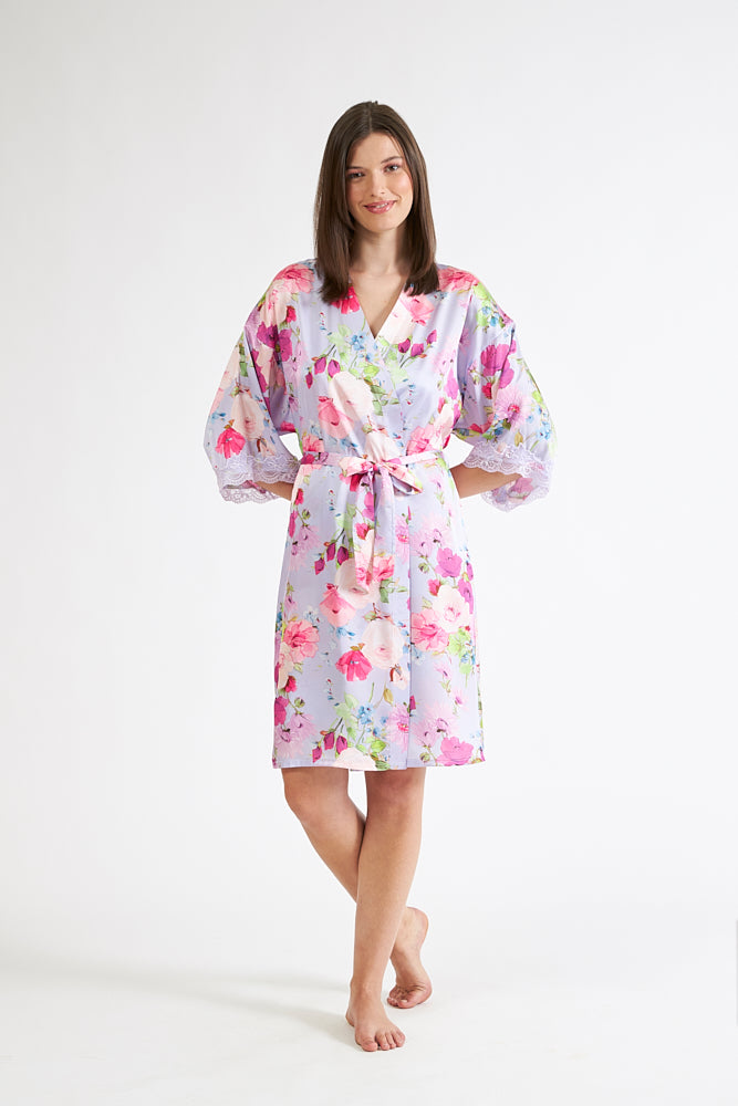 Harmony - Satin Ρόμπα Εμπριμέ  Lavender
