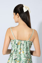 Harmony - Σατέν Babydoll Floral Με Δαντέλα Mint