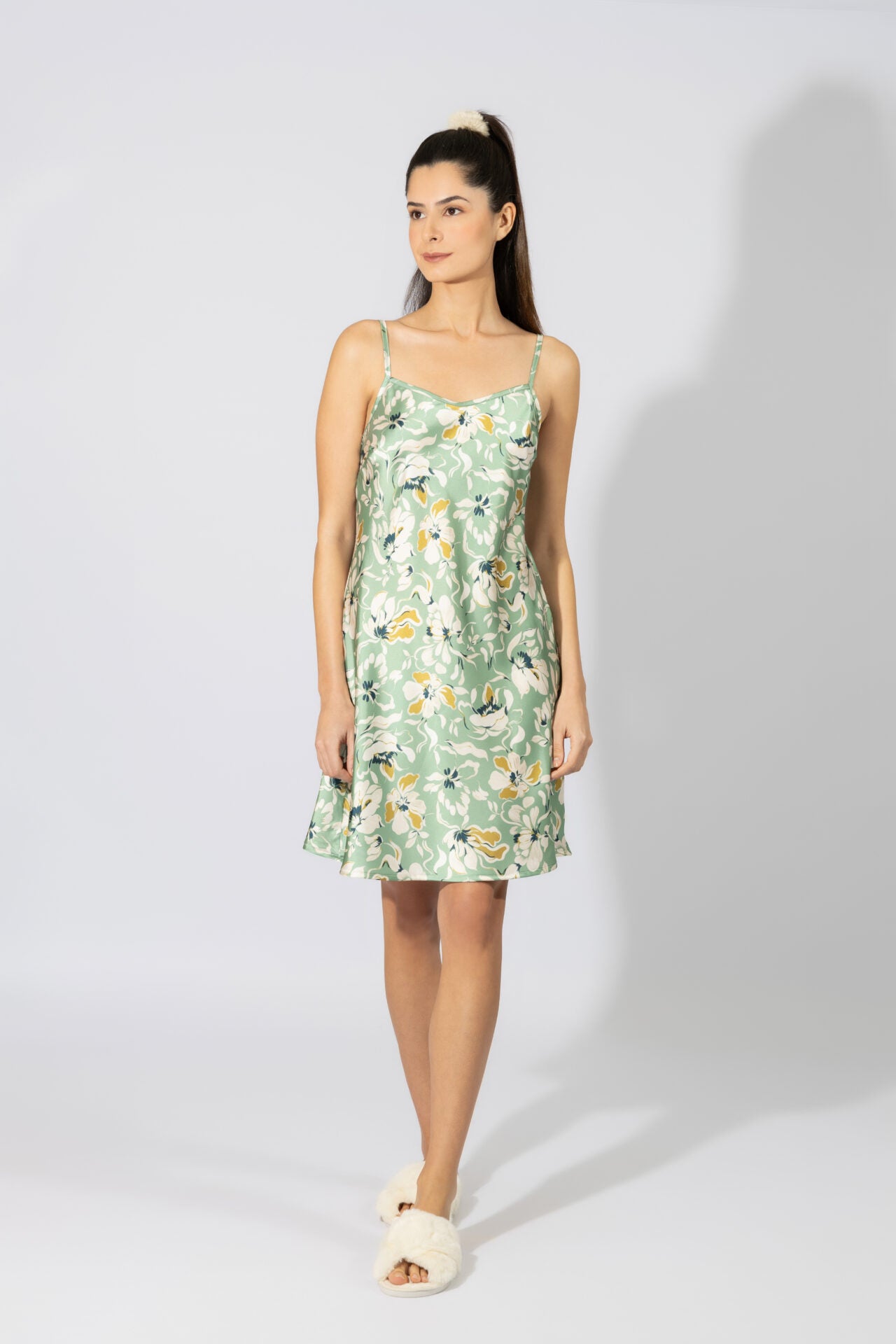 Harmony - Σατέν Νυχτικό Floral Mint