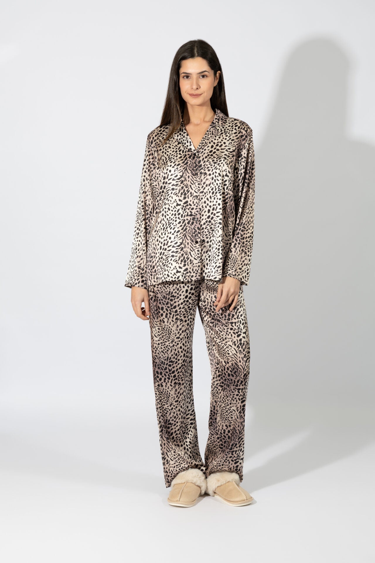 Harmony - Σατέν Πιτζάμα Σακάκι Leopard