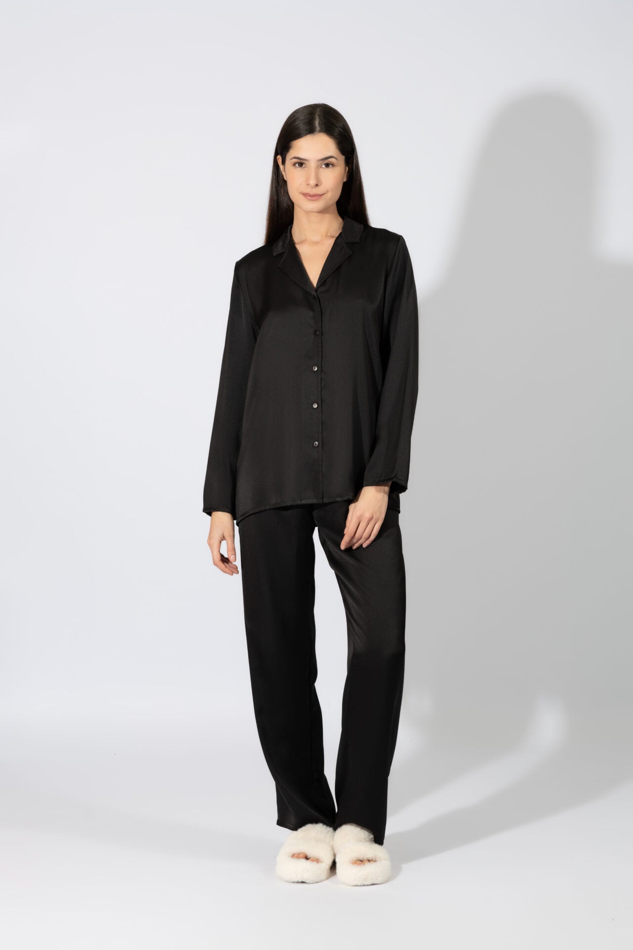 Harmony - Σατέν Πιτζάμα Σακάκι  Black