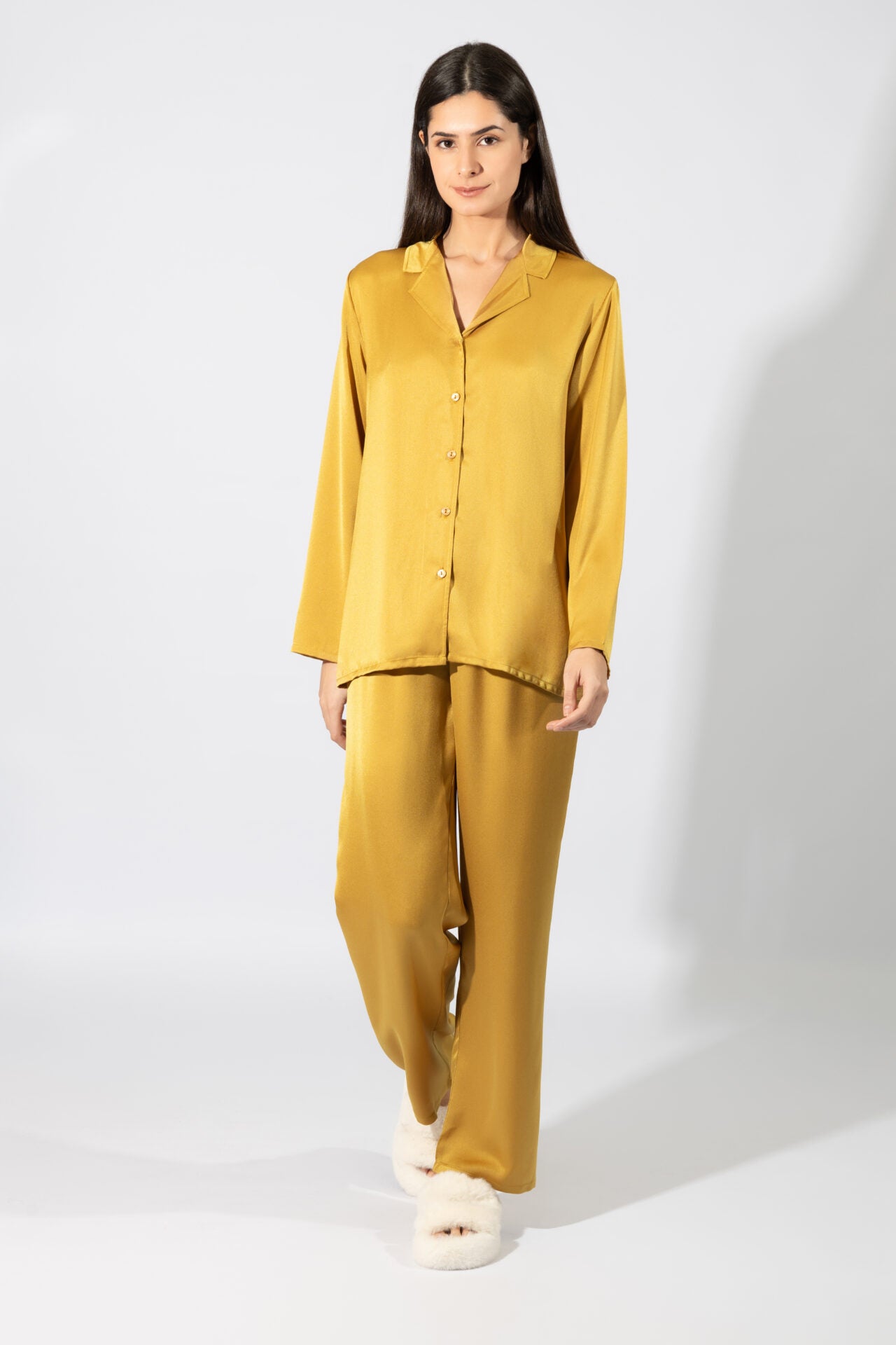 Harmony - Σατέν Πιτζάμα Σακάκι  Gold