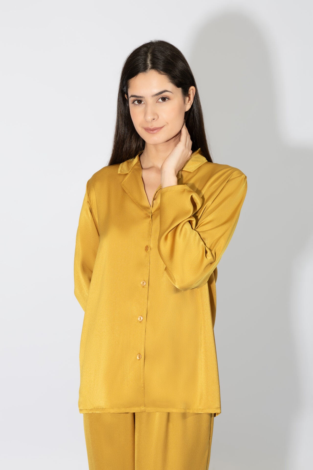 Harmony - Σατέν Πιτζάμα Σακάκι  Gold