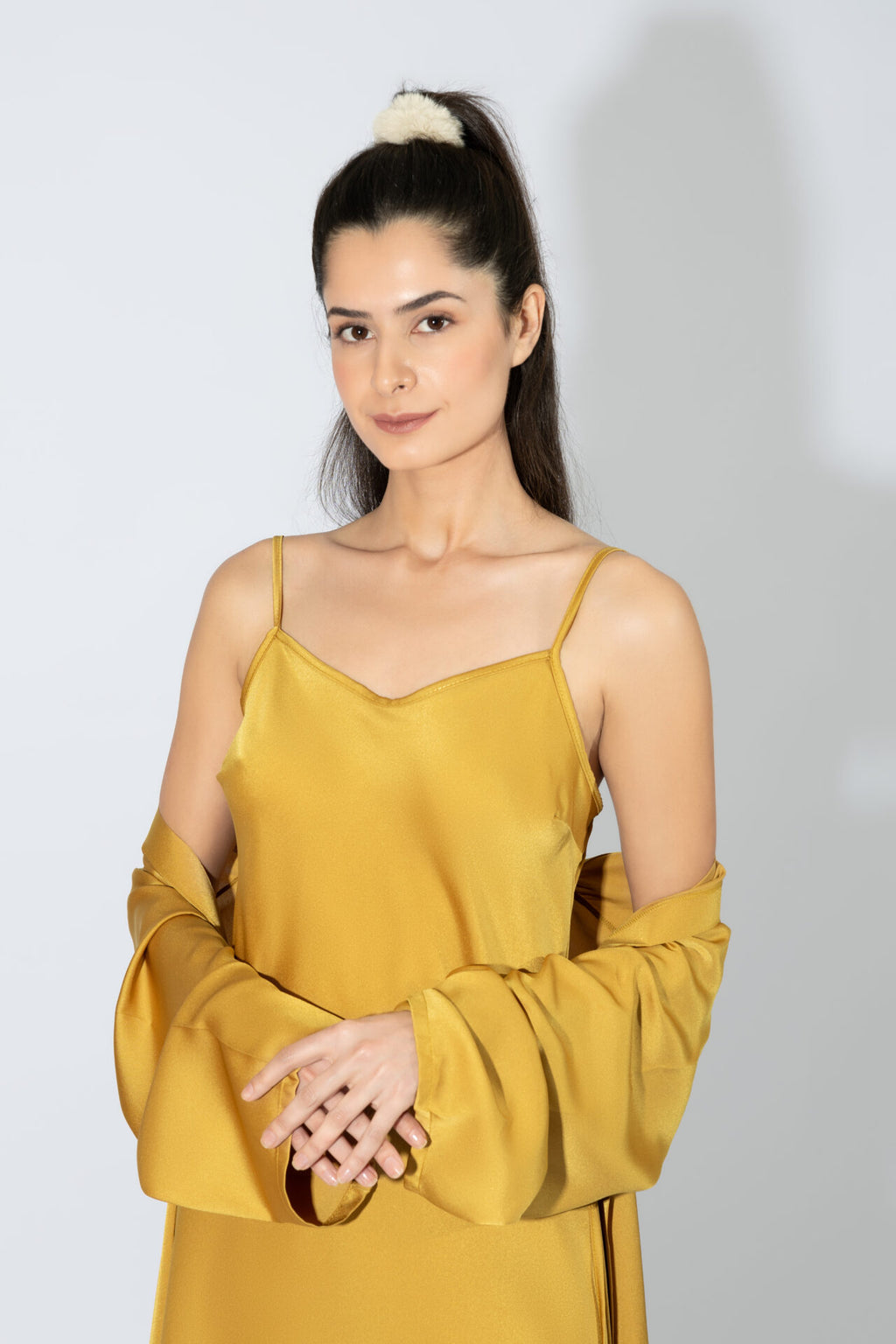 Harmony - Σατέν Νυχτικό Μονόχρωμο Gold