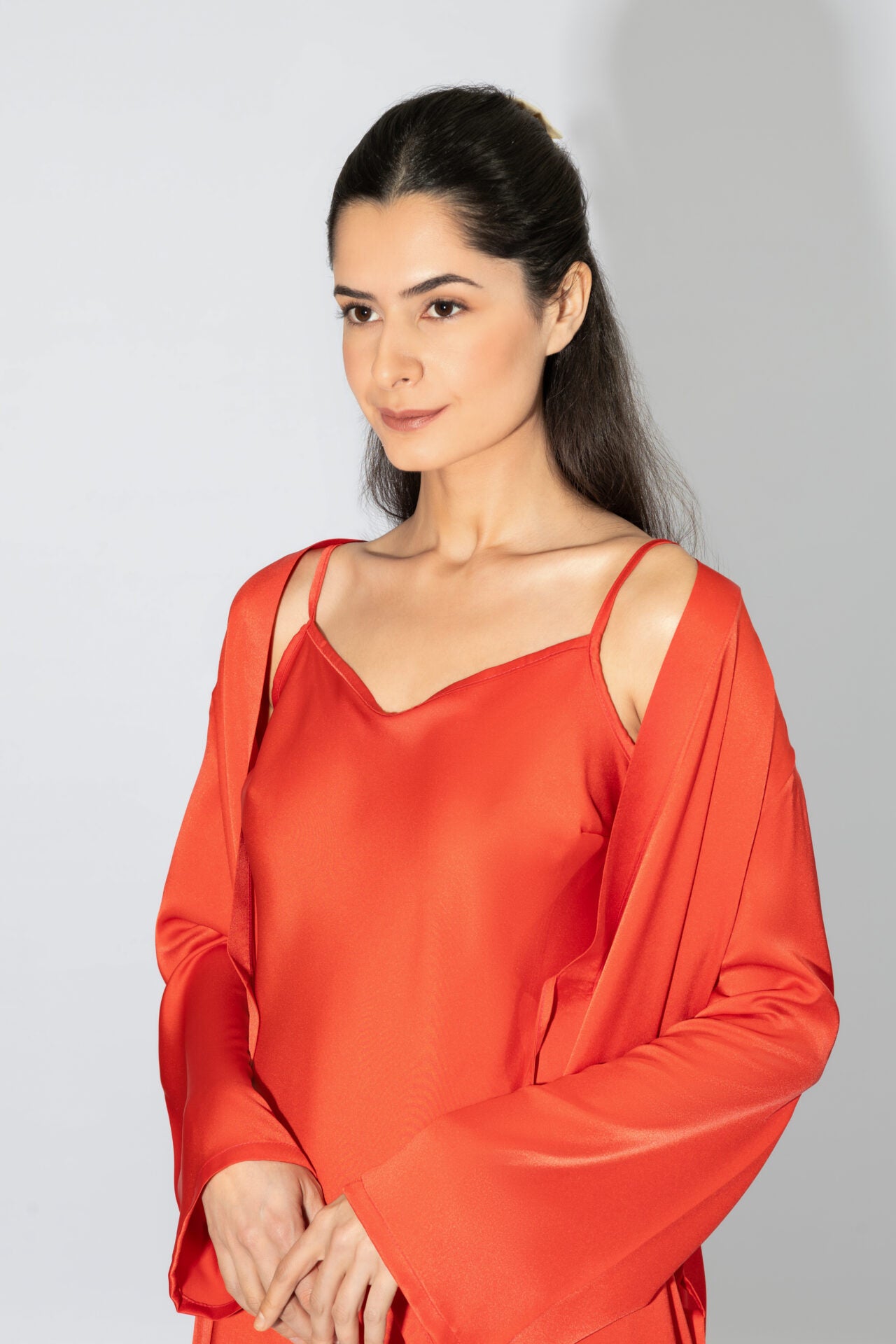 Harmony - Σατέν Νυχτικό Μονόχρωμο Red