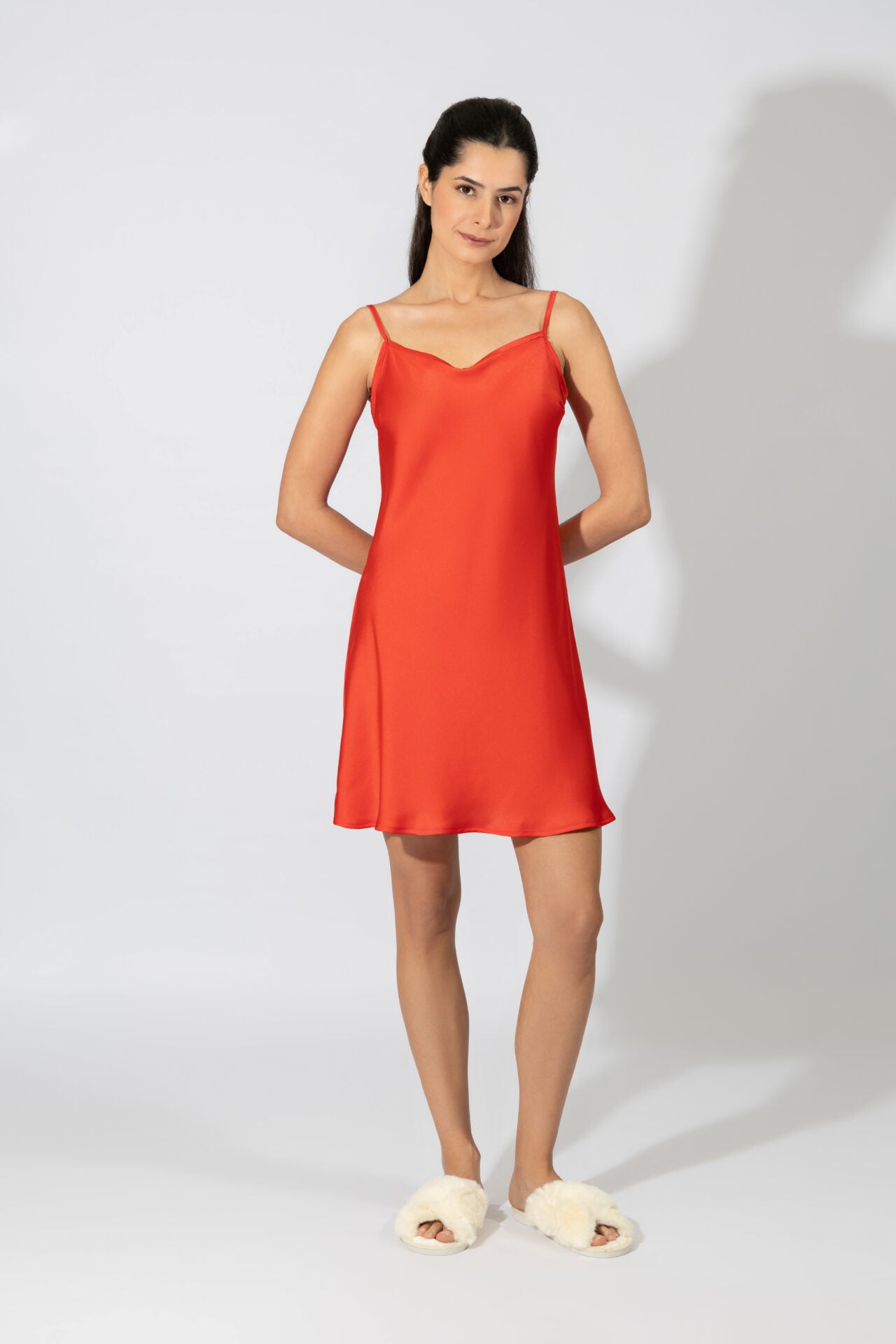 Harmony - Σατέν Νυχτικό Μονόχρωμο Red