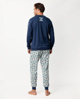 Disney - Ανδρική Βαμβακερή Πιτζάμα με Λάστιχο "Aloha Stitch" Navy Blue