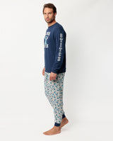 Disney - Ανδρική Βαμβακερή Πιτζάμα με Λάστιχο "Aloha Stitch" Navy Blue