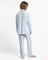 Admas - Γυναικεία Πιτζάμα Σεμιζιέ "Light Stripes" Γαλάζιο