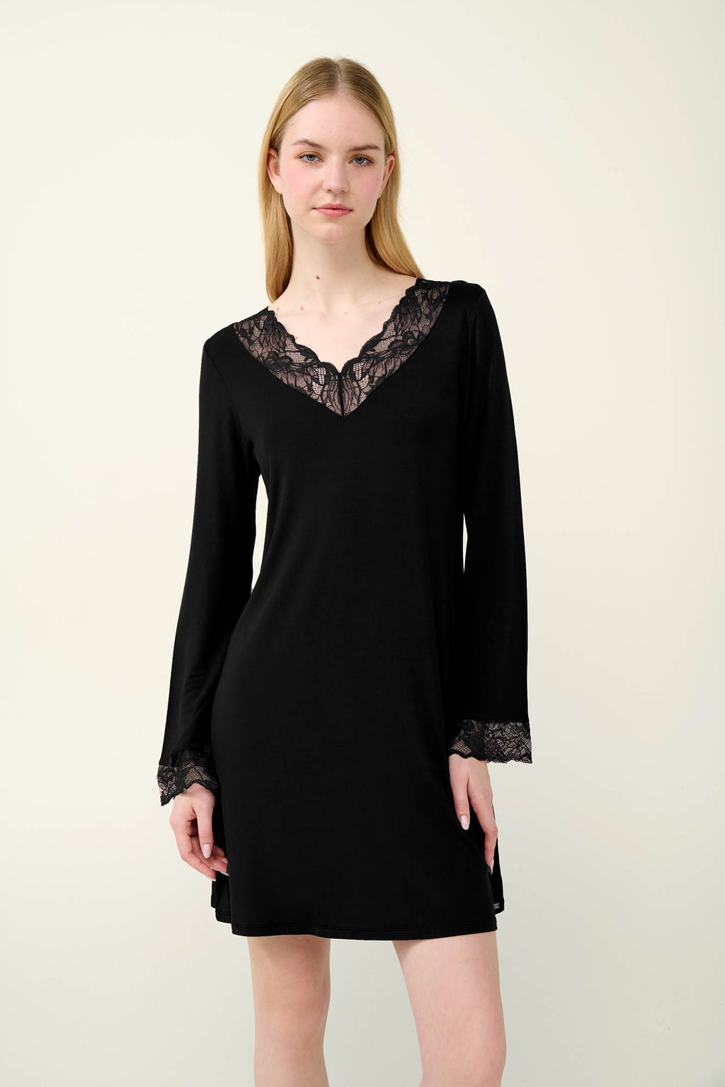 Vamp - Νυχτικό Micromodal με Δαντέλα