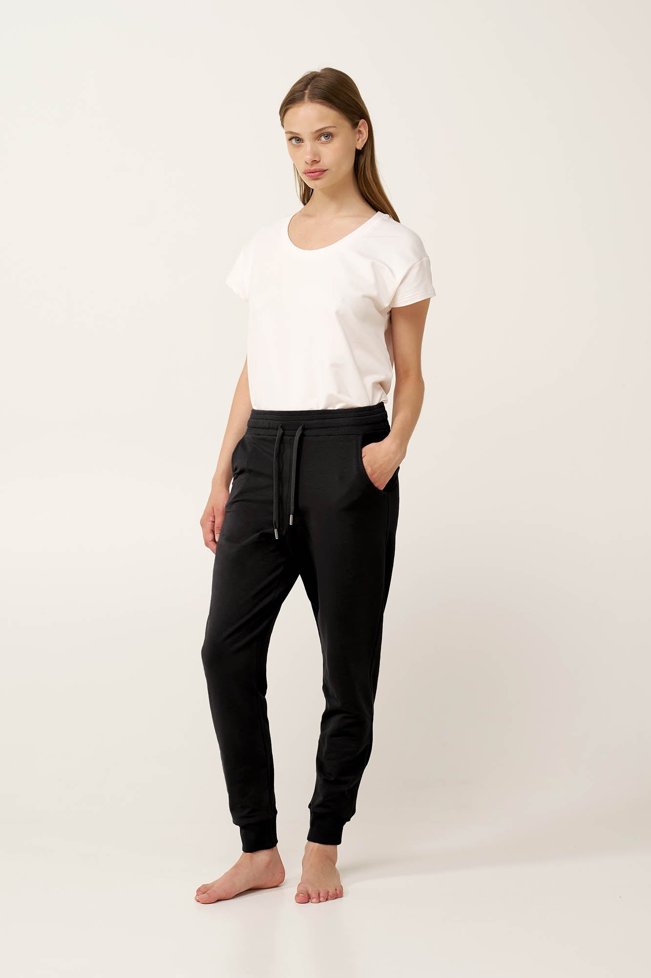 Vamp - Γυναικείο Βαμβακερό Παντελόνι με Μανσέτες