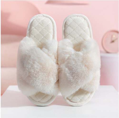 Harmony - Παντόφλες Χνουδωτές White