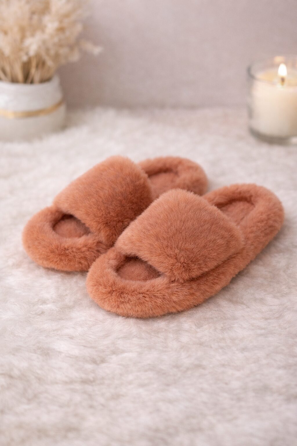Harmony - Παντόφλες Χνουδωτές Cinnamon