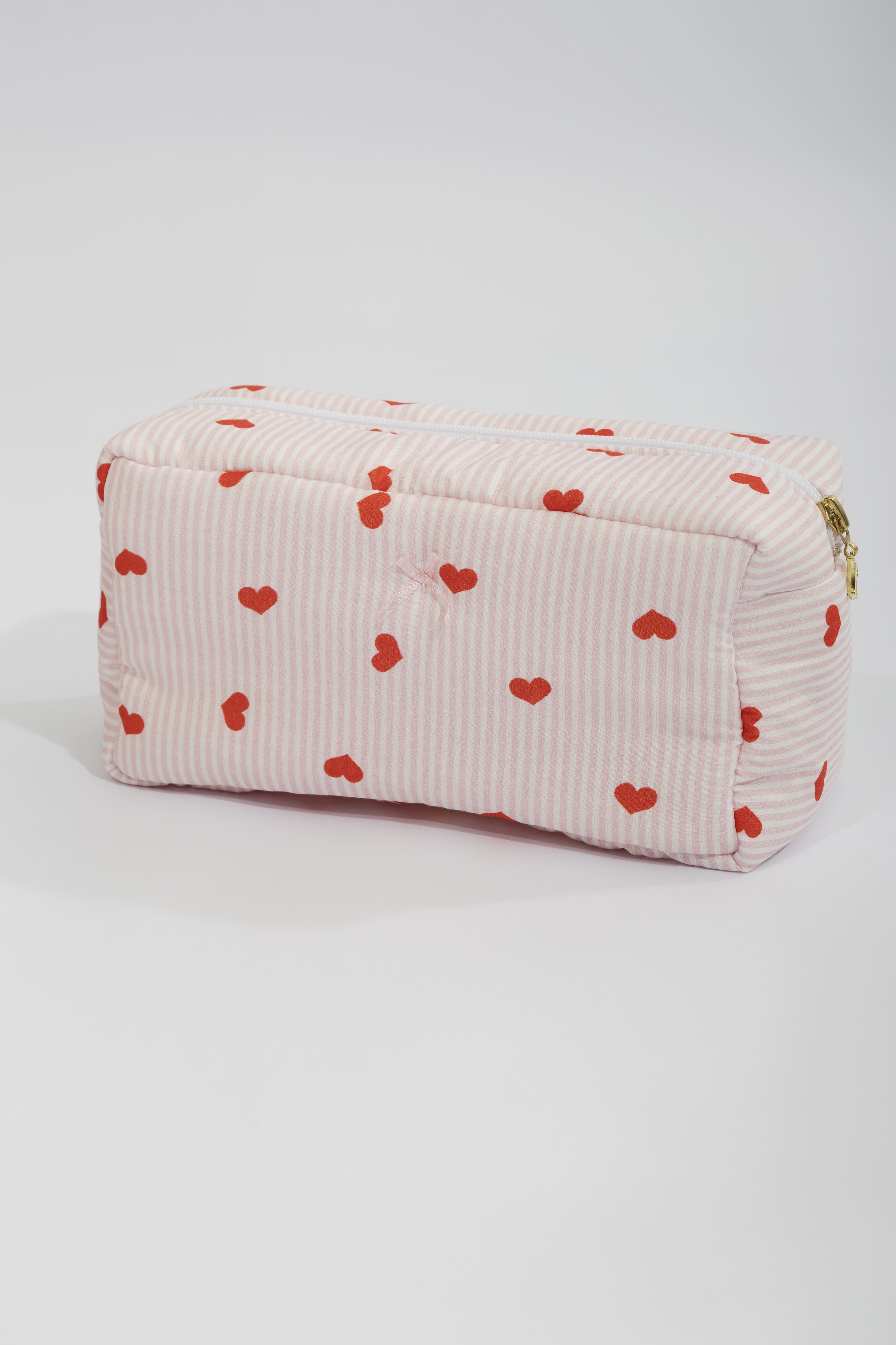 Harmony - Βαμβακερό Νεσεσέρ Poplin Με Καρδιές & Ρίγες