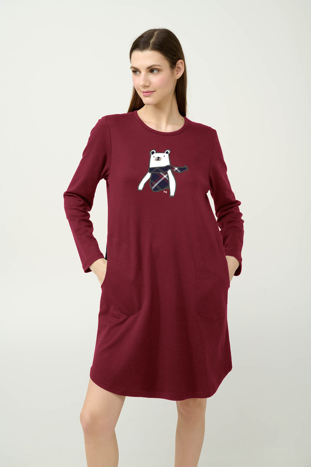 Vamp - Βαμβακερό Νυχτικό με Τσέπες