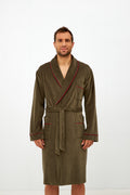 Harmony - Ανδρική Ρόμπα Βελουτέ Σταυρωτή Olive