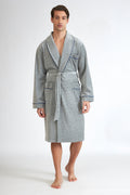 Harmony - Ανδρική Ρόμπα Βελουτέ Σταυρωτή  Grey Mel