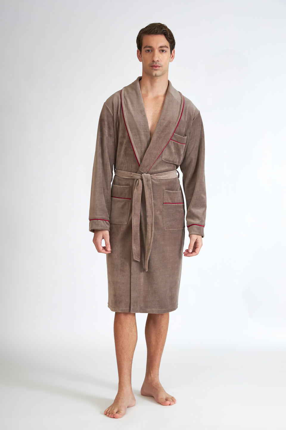 Harmony - Ανδρική Ρόμπα Βελουτέ Σταυρωτή Elephant