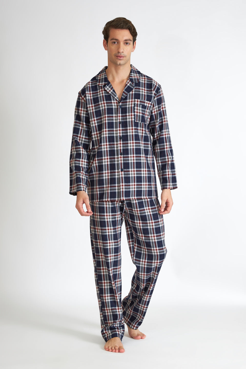 Harmony - Ανδρική Πιτζάμα Cotton Σακάκι Καρώ