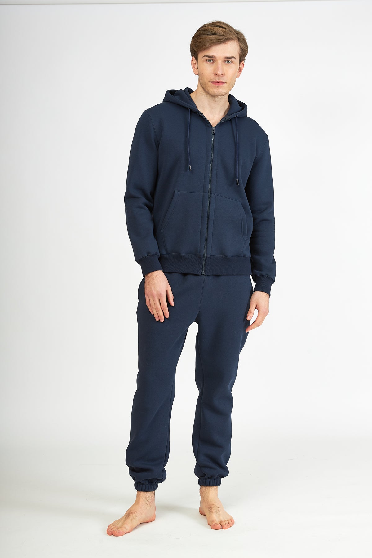 Harmony - Ανδρική Ζακέτα Φούτερ Με Κουκούλα Blue