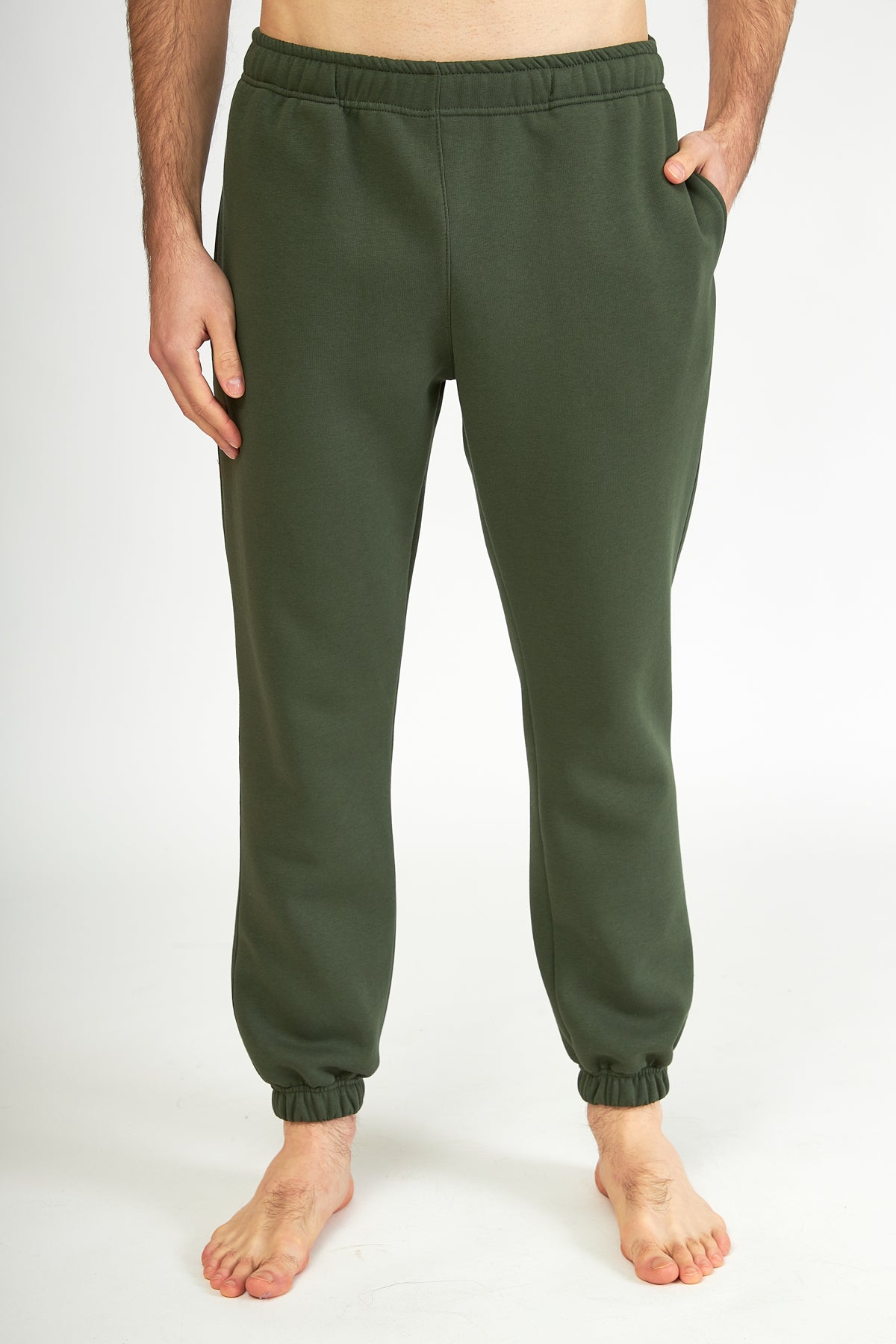 Harmony - Ανδρικό Παντελόνι Φούτερ Με Λάστιχο  Olive