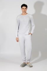Harmony - Ανδρική Πιτζάμα Harmony Μονόχρωμη Cotton Modal  Grey Mel