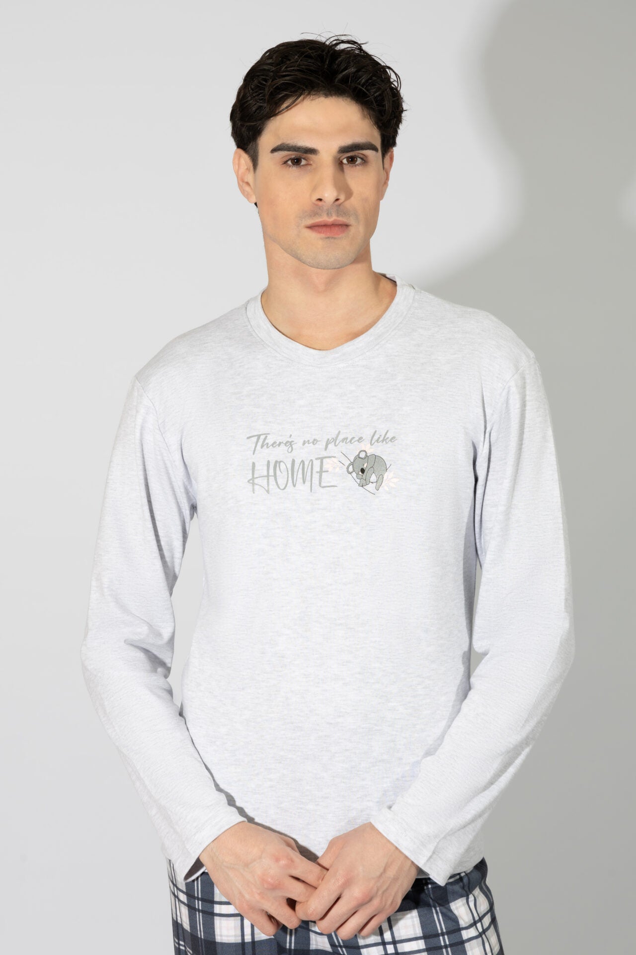 Harmony - Ανδρική Πιτζάμα Home Cotton  Grey Mel