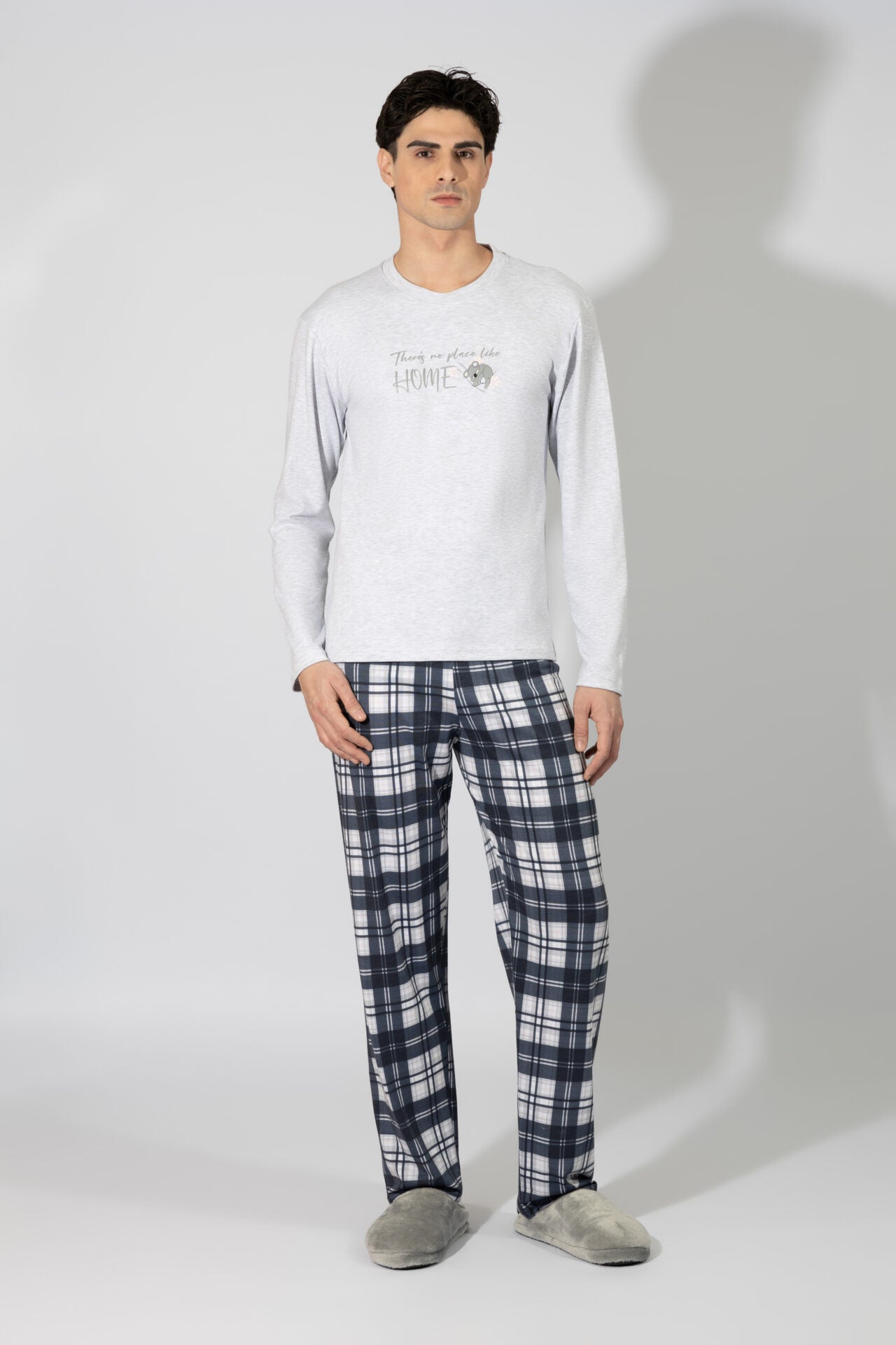 Harmony - Ανδρική Πιτζάμα Home Cotton  Grey Mel