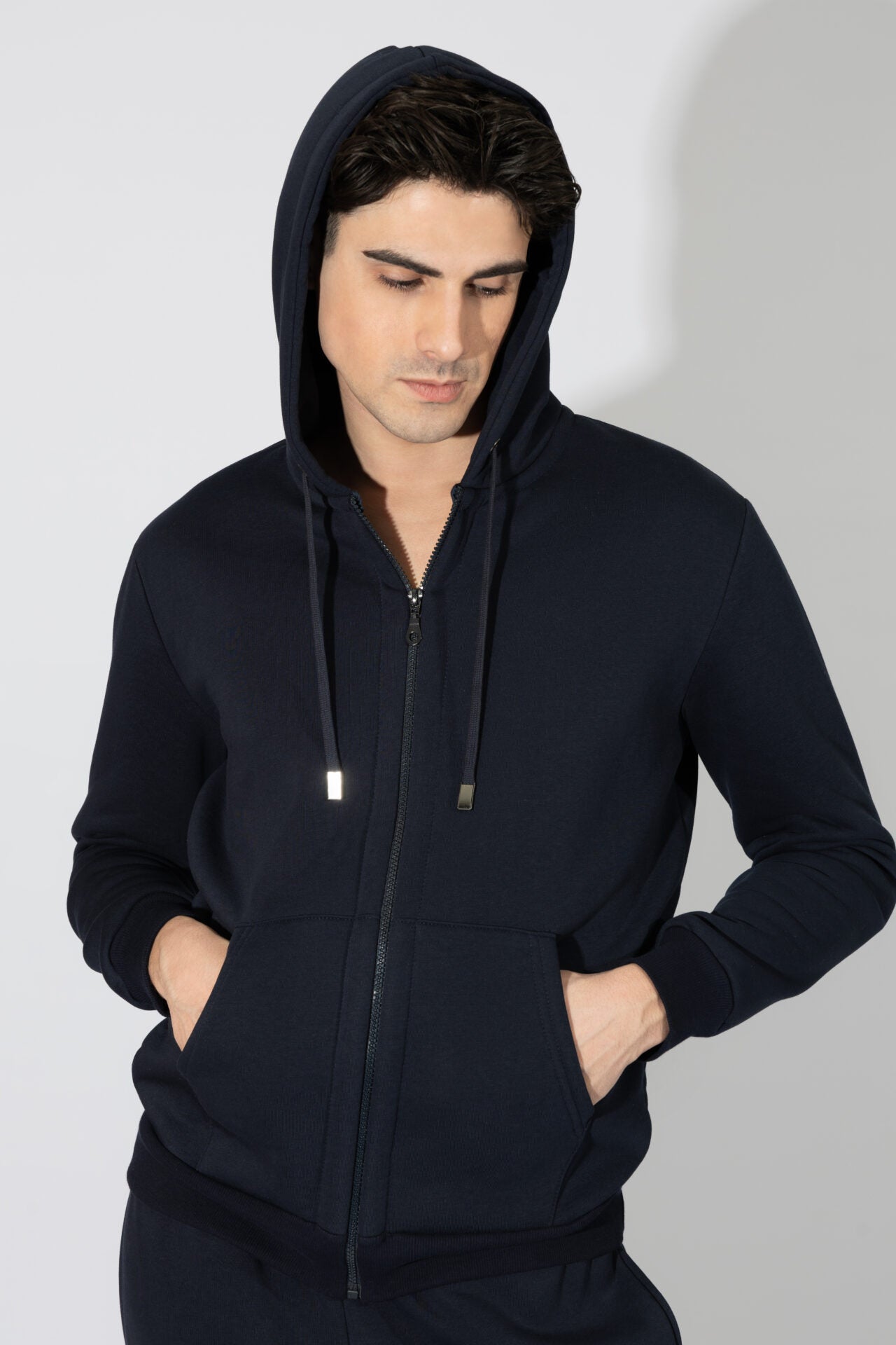 Harmony - Ανδρική Ζακέτα Φούτερ Με Κουκούλα  Blue