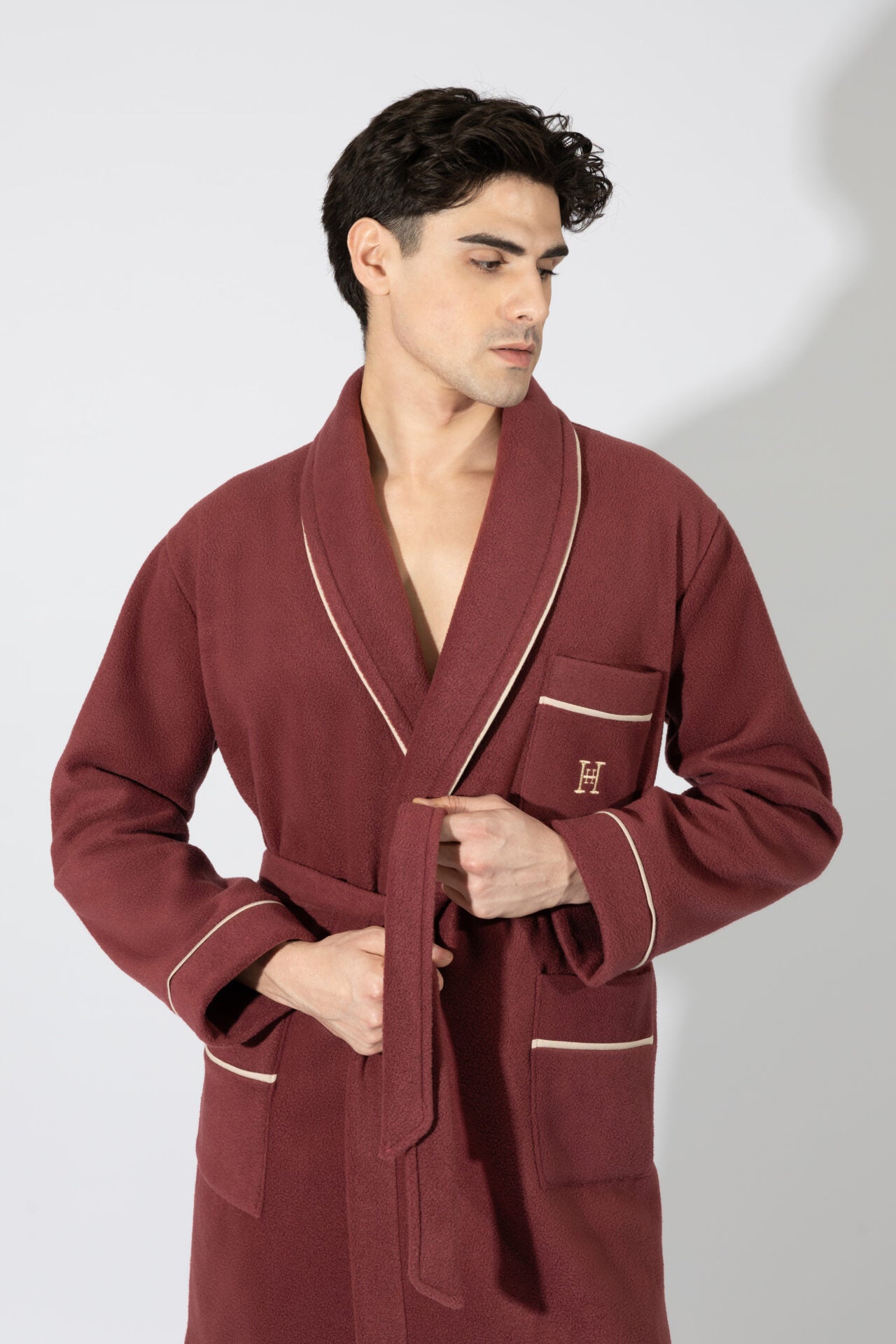 Harmony - Ανδρική Ρόμπα Fleece Η  Bordeaux