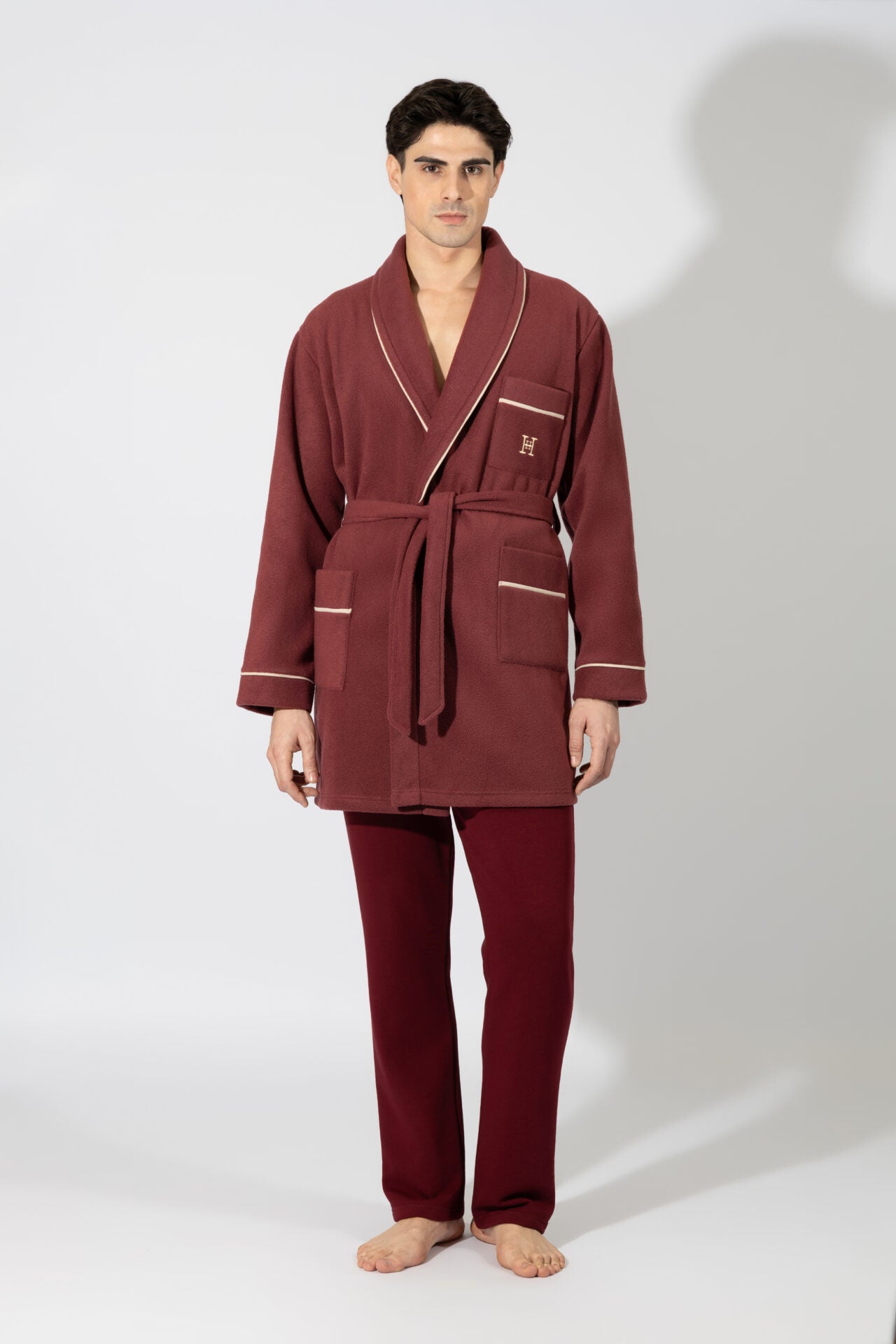 Harmony - Ανδρική Ρόμπα Fleece Η  Bordeaux