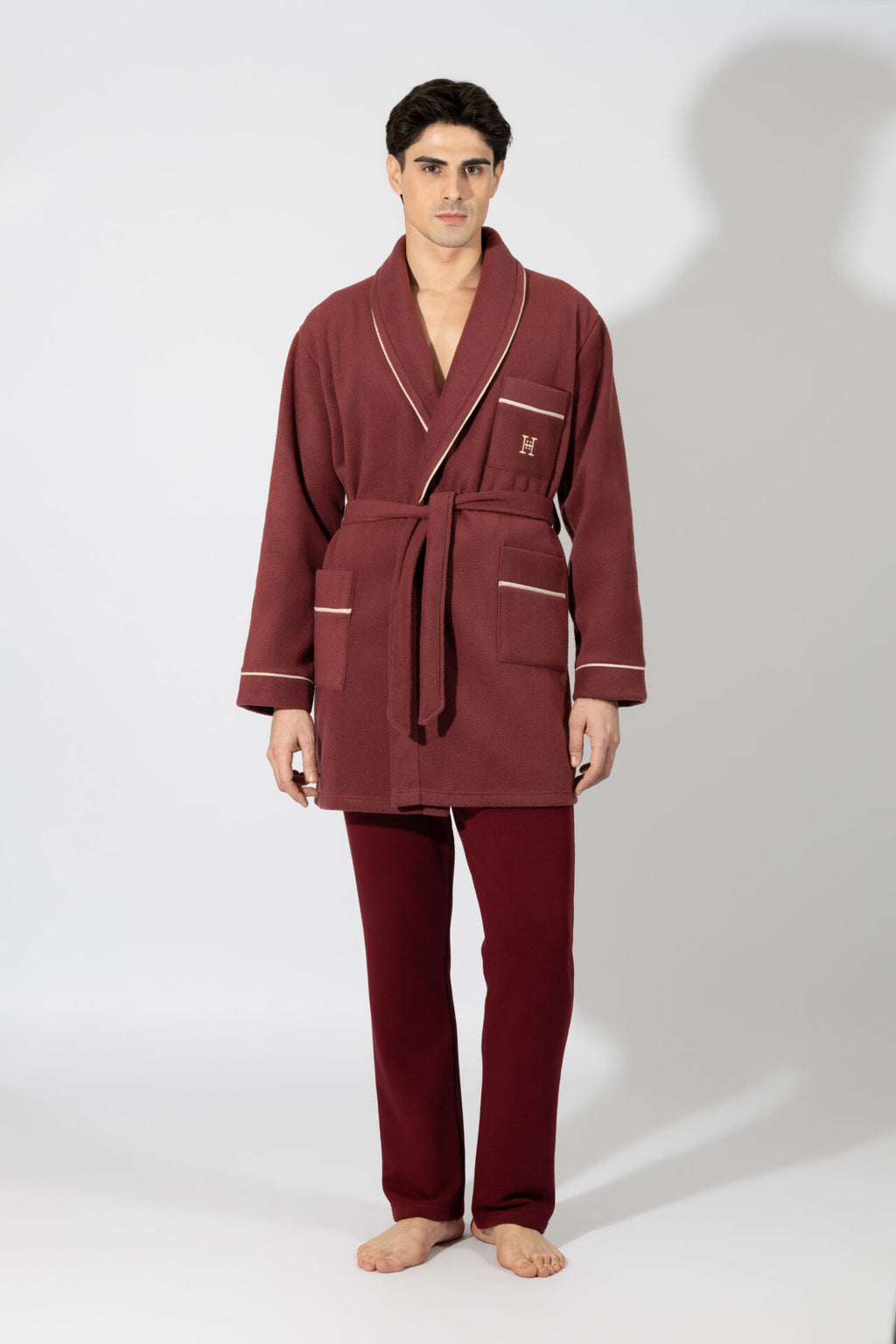Harmony - Ανδρική Ρόμπα Fleece Η  Bordeaux