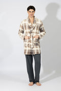 Harmony - Ανδρική Ρόμπα Fleece Καρώ  Beige
