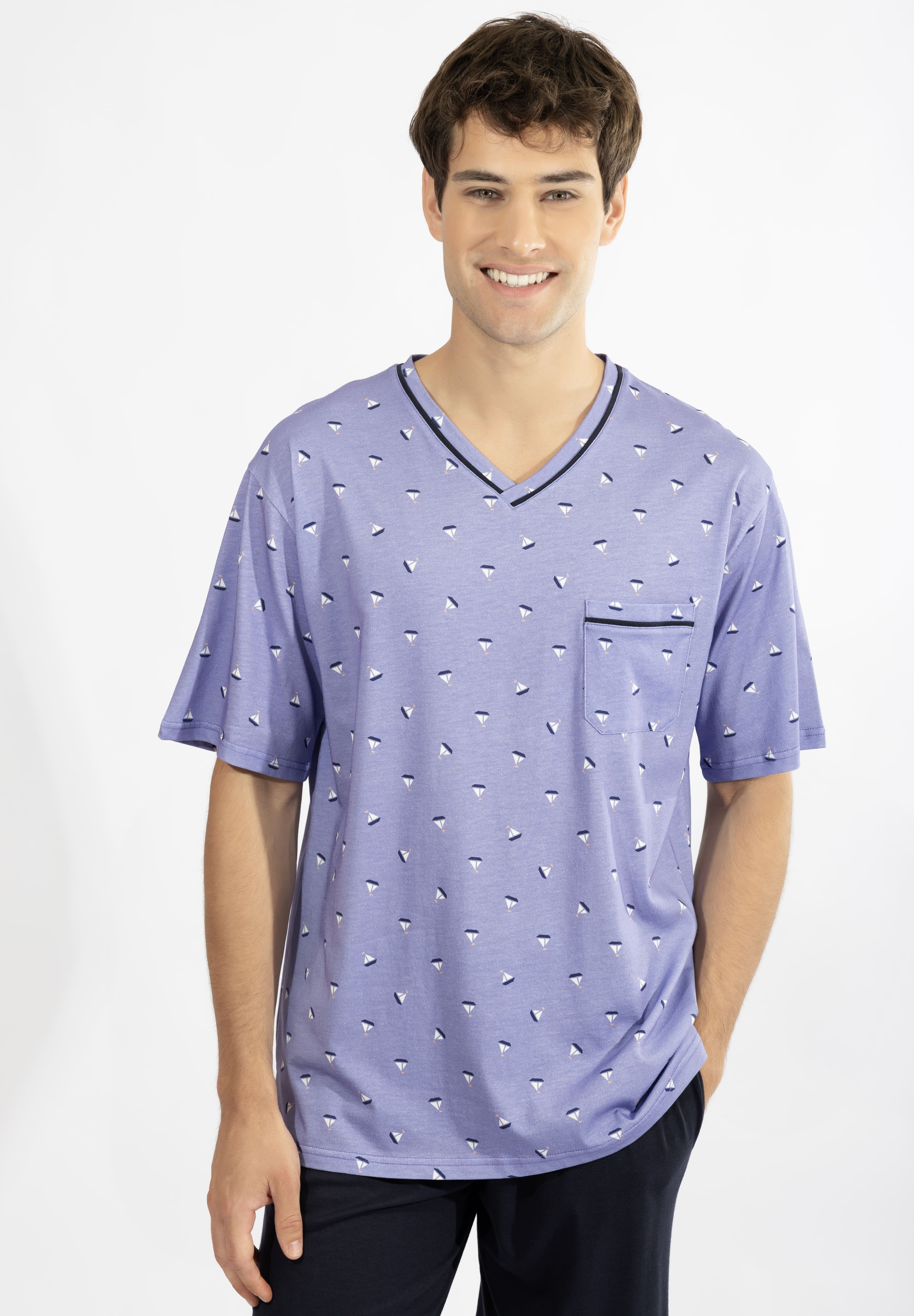 Harmony - Ανδρικό Σετ Με V-Neck & Βερμούδα 50% Cotton - 50% Modal