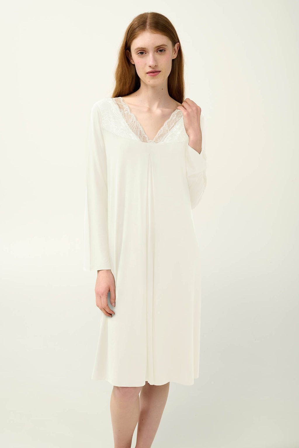 Vamp - Γυναικείο Νυχτικό Micromodal με Πιέτα