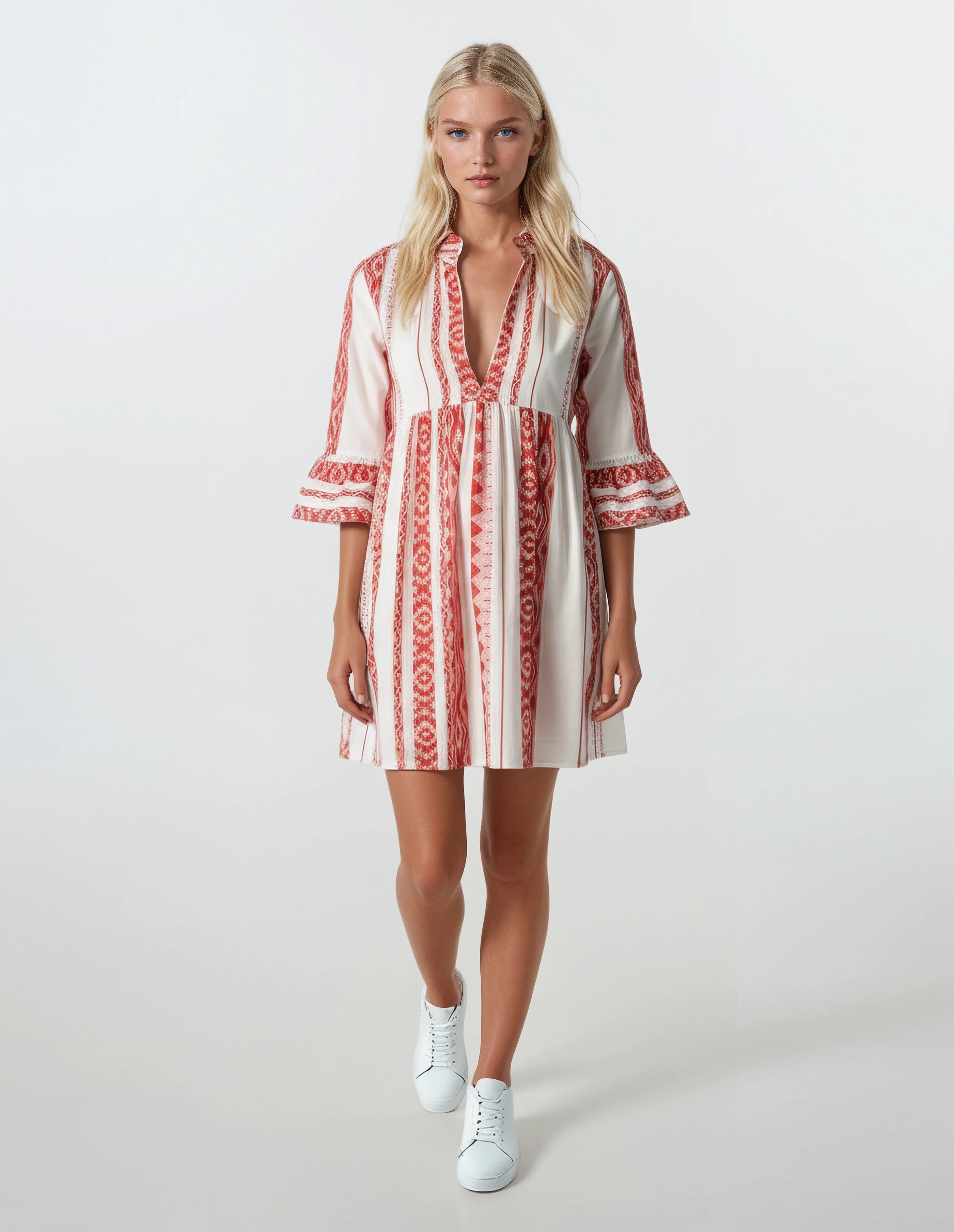 Pink Label - Beachwear Embroidery Red