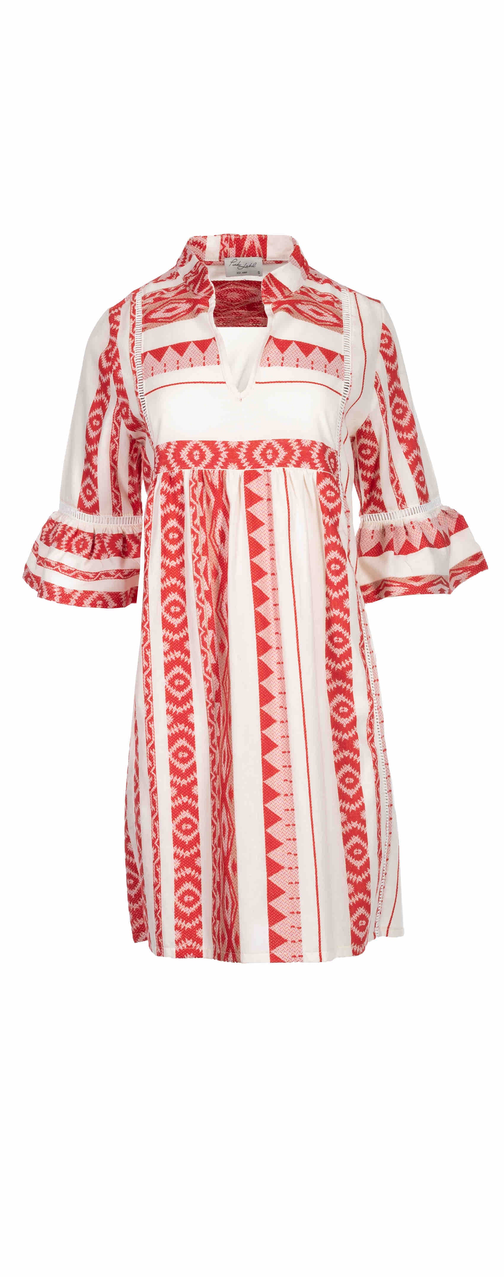 Pink Label - Beachwear Embroidery Red