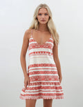 Pink Label - Beachwear Embroidery Red