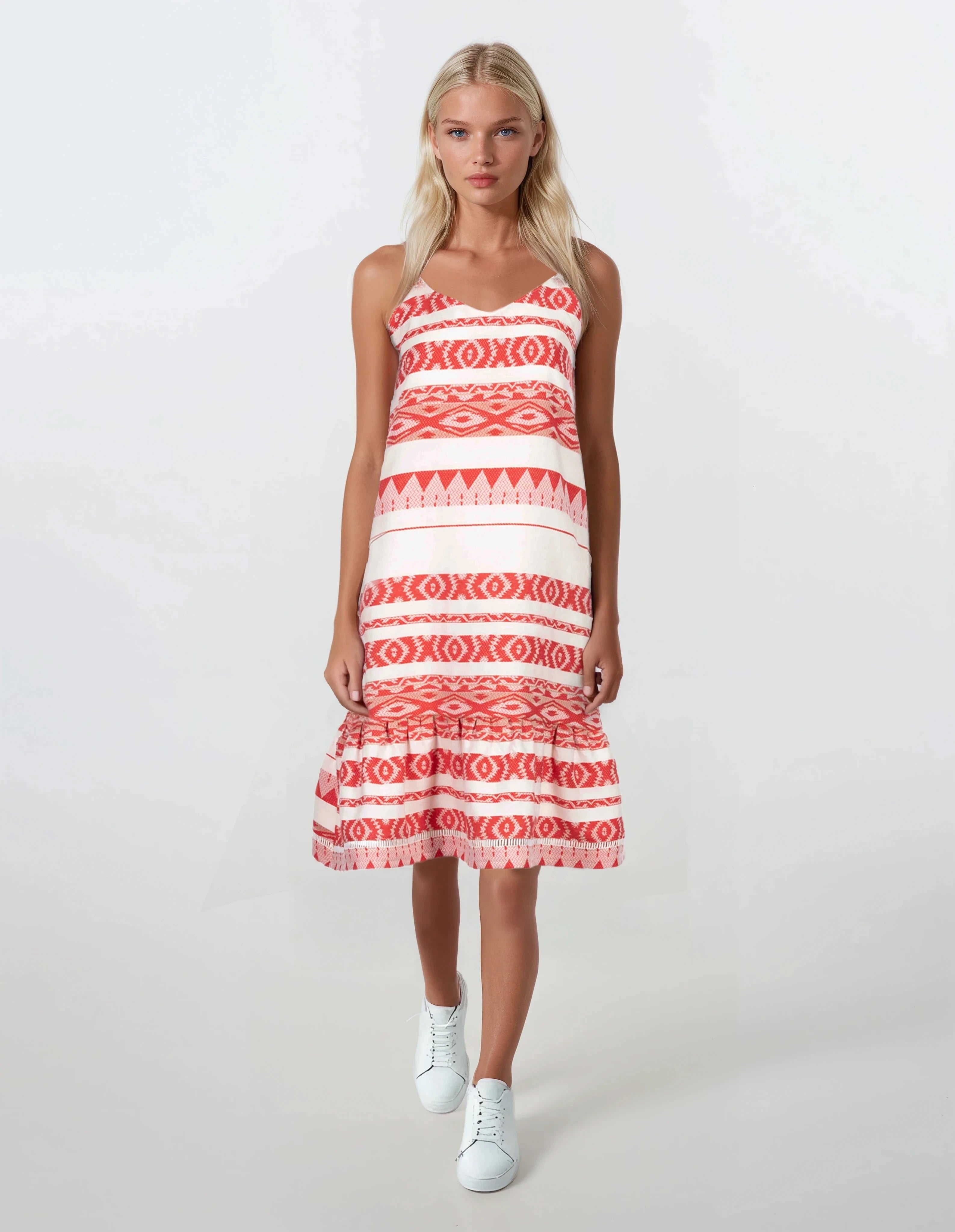 Pink Label - Beachwear Embroidery Red