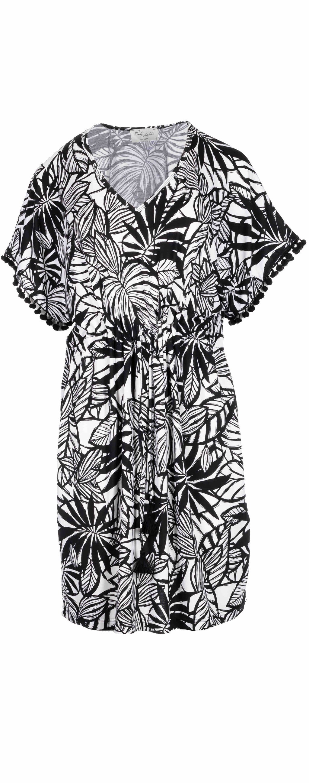 Pink Label - Beachwear Black Flower
