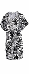 Pink Label - Beachwear Black Flower