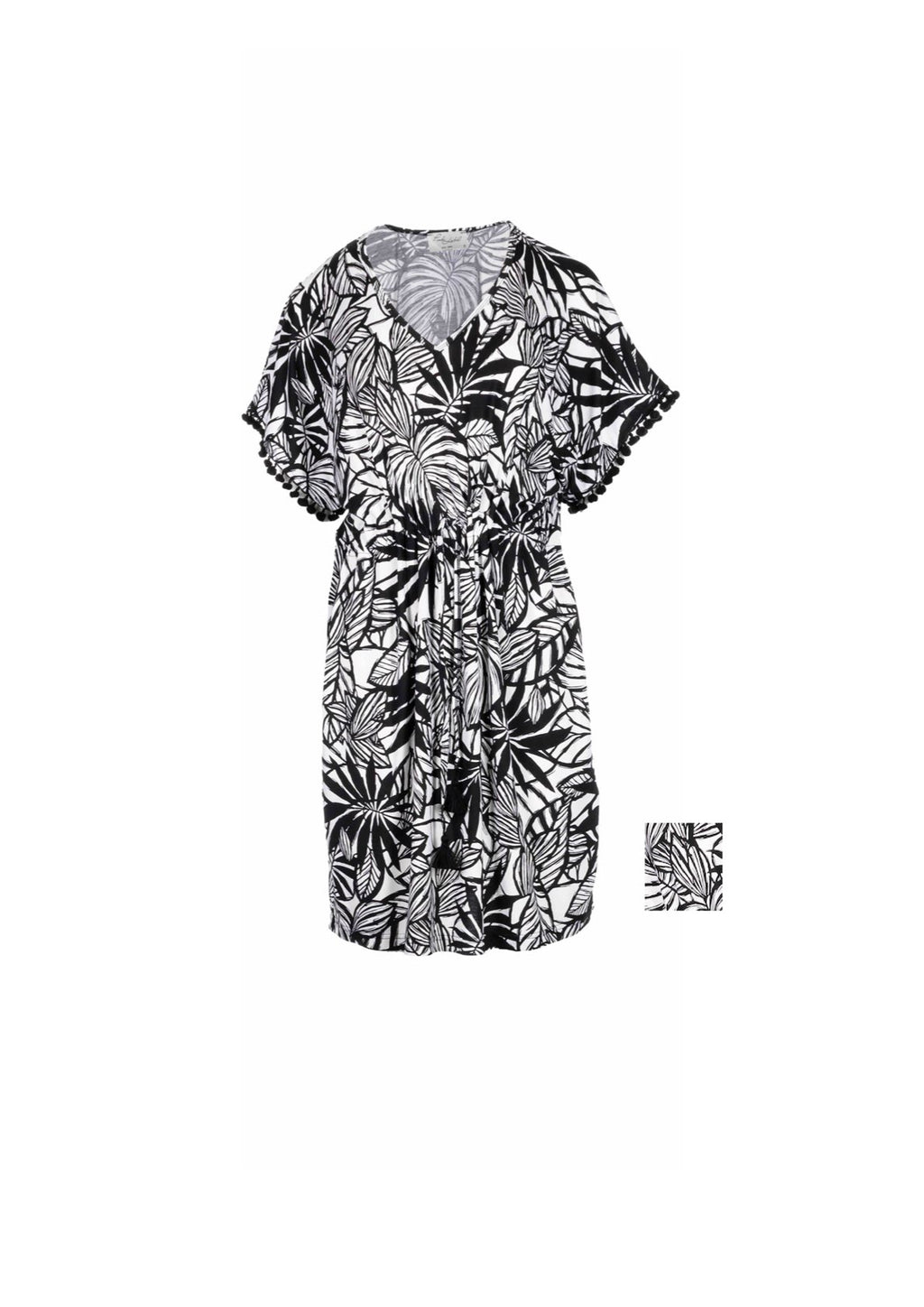 Pink Label - Beachwear Black Flower
