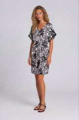 Pink Label - Beachwear Black Flower