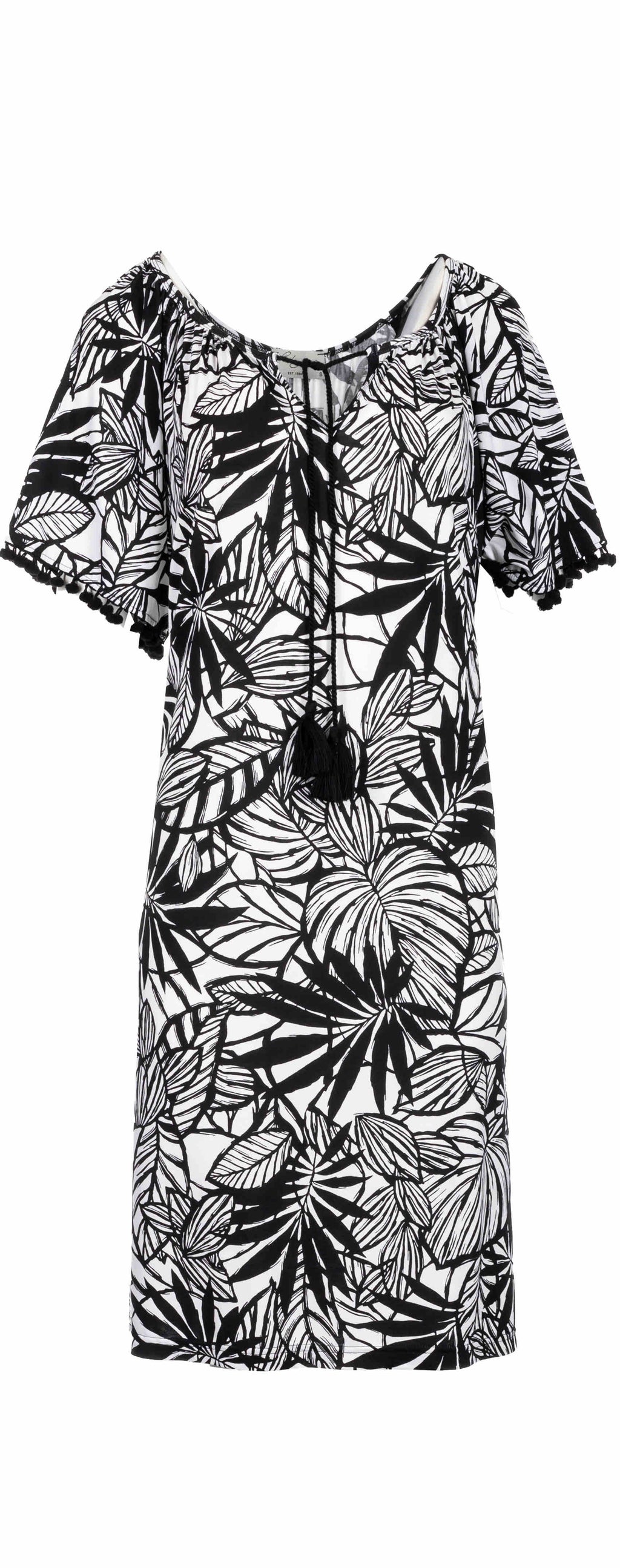 Pink Label - Beachwear Black Flower
