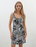 Pink Label - Beachwear Black Flower