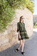 Pink Label - Beachwear Green & Black Embroidery