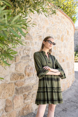 Pink Label - Beachwear Green & Black Embroidery