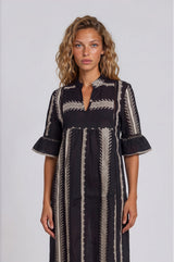 Pink Label - Beachwear Green & Black Embroidery