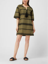 Pink Label - Beachwear Green & Black Embroidery