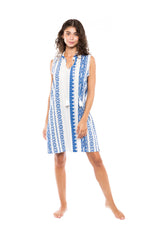Pink Label - Beachwear Blue Embroidery